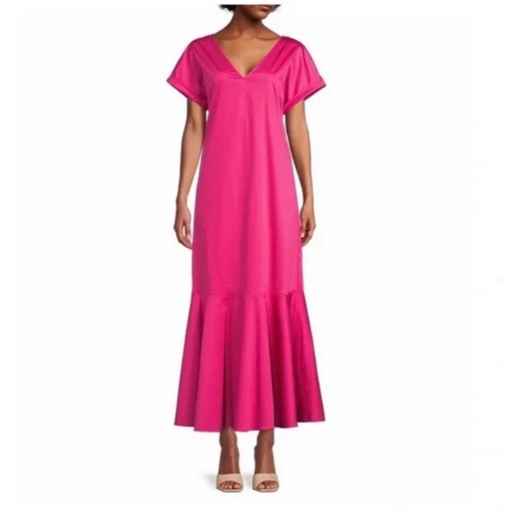 Antonio Melani Pink V-Neck Short Sleeve Maxi Dress